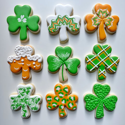 BEGINNER SHAMROCKS ~ Online Cookie Decorating Class