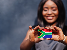 Woman with SA flag