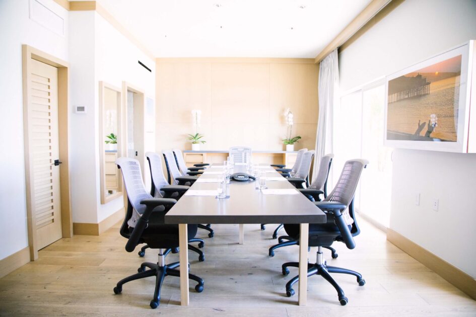 A boardroom at Malibu Beach Inn