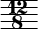  << \relative { \omit Staff.Clef \override Staff.BarLine.color = #(rgb-color 0.972 0.976 0.98) \override Staff.BarLine.hair-thickness = #8 \time 12/8 \set Timing.measureLength = #(ly:make-moment 1/8) s8 \bar "" } >> 