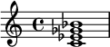  \chordmode { c1:m7.5- } 