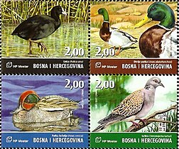 Ptice, marke Hrvatskih pošta Mostar
