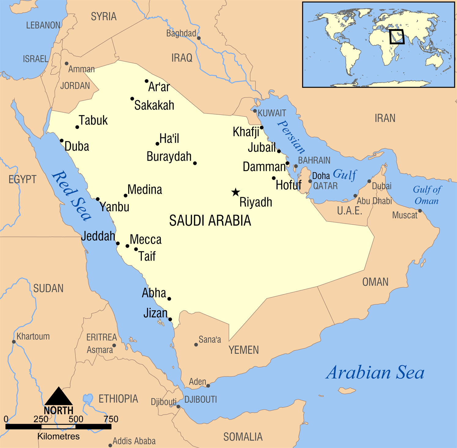 سعودی عرب کا نقشہ