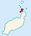 Locatie van La Graciosa in de archipel Chinijo