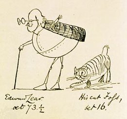 Edward Lear and His Cat Foss, 1885