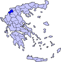 Poziția regiunii Νομός Καστοριάς