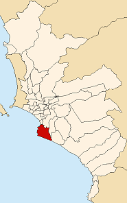 Location of Chorrillos in Lima