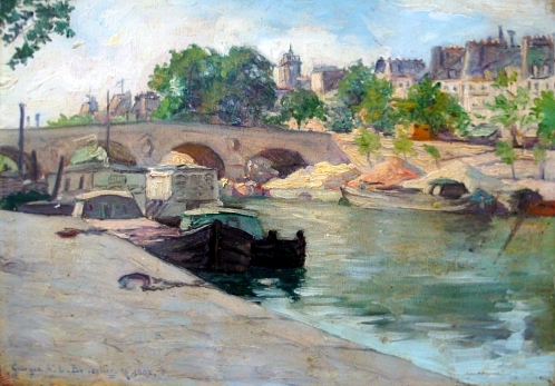 Chiatte davanti al ponte Marie. 1907