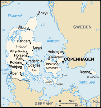 Dänemark mit seine Nåchbarländer