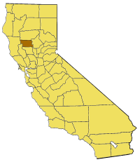 Map of California highlighting Glenn County