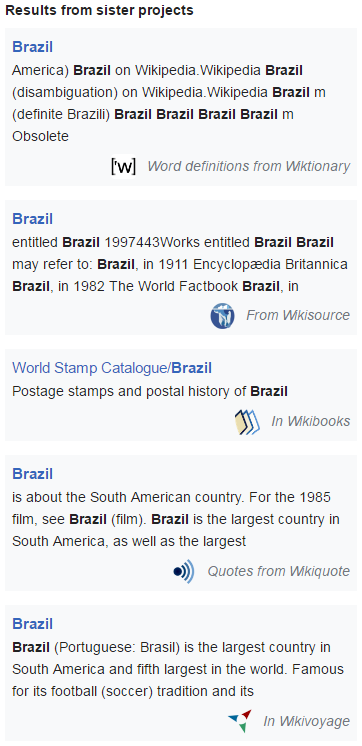 Sister project search results for "Brazil"
