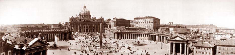 Saint Peter's Square and St. Peter's Basilica, 1909