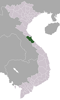 Map of Quang Binh showing the location of Dong Hoi