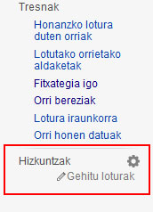 1: Ezkerreko menuan dagoen "Hizkuntzak" atalaren azpiko "Gehitu loturak" aukeraren gainean klik egiten badugu, leiho berri bat agertuko zaigu.