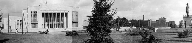 Deutsche Sporthalle und Stalindenkmal, 1951