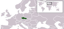 Geografisk plassering av Tsjekkia