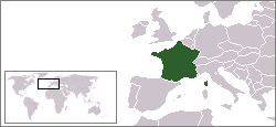 Geografisk plassering av Frankrike