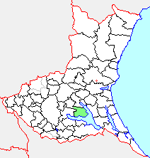 霞ヶ浦町の県内位置図