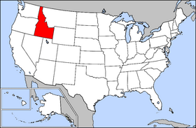 Mapa ning United States with Idaho highlighted