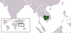 Lokasie van Cambodja