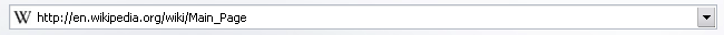Barra de direcciones de Opera al visitar Wikipedia.
