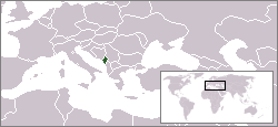 Geografisk plassering av Montenegro