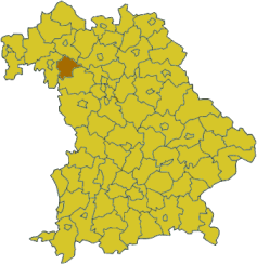 Poziția regiunii Districtul Kitzingen