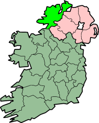 Poziția regiunii Contae Dhún na nGall County Donegal Comitatul Donegal