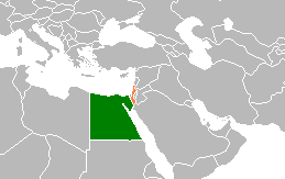 Mappa che indica l'ubicazione di Egitto e Israele