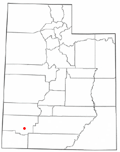 Plasarea localității Cedar City în statul Utah