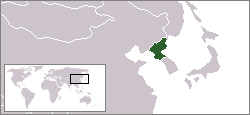 Geografisk plassering av Nord-Korea