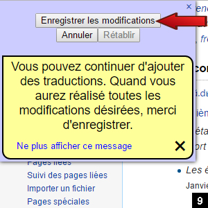 9. Une fenêtre apparaît, cliquez sur le bouton « Enregistrer les modifications ».