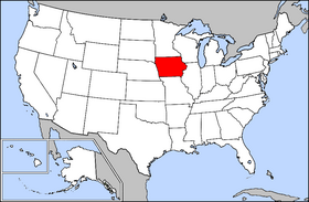 Mapa ning United States with Iowa highlighted