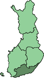 Poziția regiunii Etelä-Suomen lääni Södra Finlands län