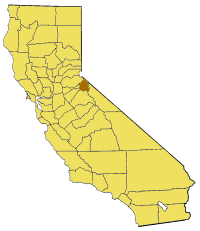 Map of California highlighting Alpine County