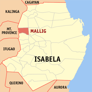Mapa han Isabela nga nagpapakita han kahamutang an Mallig