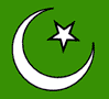 סהר וכוכב מחומש טיפוסיים המשמשים כסמל האסלאם.