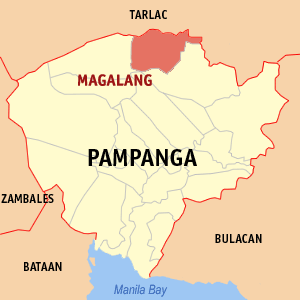 Mapa han Pampanga nga nagpapakita kon hain nahamutang an Magalang