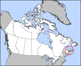 Острів Принца Едварда на карті Канади