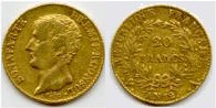 Un "Napoléon", moneda francesa de oro de 1803, fechada en el "Año 12" de la Revolución