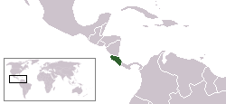 Geografisk plassering av Costa Rica