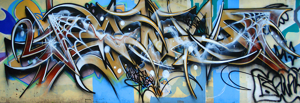 Graffiti urbano, criado pelo artista grafiteiro Rodrigo "Careca Beco RS", em Porto Alegre, Brasil.