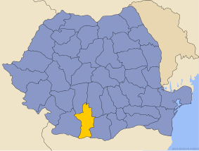 Administrative map of Руминия with Олт county highlighted