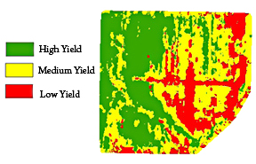 Carte de rendement agricole par lidar aéroporté