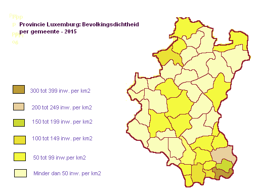 Luxemburgbevolkingsdichtheid