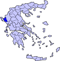 Poziția regiunii Νομός Θεσπρωτίας