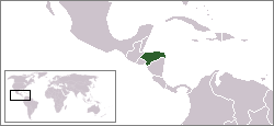 Geografisk plassering av Honduras