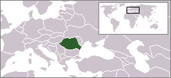 Geografisk plassering av Romania