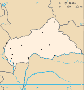 A Közép-afrikai Köztársaság elhelyezkedése
