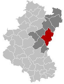 Bastognes läge i provinsen Luxembourg